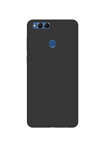 Image of Mobile Back Cover Case for Honor 7X (Silicone Case|CameraProtection|Black SC1510)