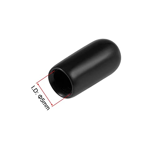 TA-VIGOR 50Pcs Rubber End Caps, 5mm ID Round Flexible Screw End Caps Thread Protectors - Image 3
