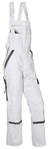 Preisvergleich Produktbild PKA Latzhose Elastik-Latzhose Threeline-Perfekt weiß / grau 50