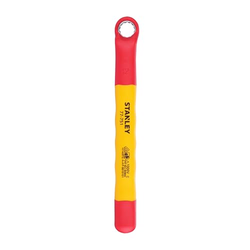 Image of STANLEY STMT77751-23B VDE Insulated Box End Wrench 12mm, Ideal For Repair Of Electric Vehicles, Red and Yellow