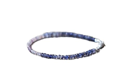 Bracelet iolite et saphir rose 2.5-3.5mm LCBR-3688 avec fermoir argenté
