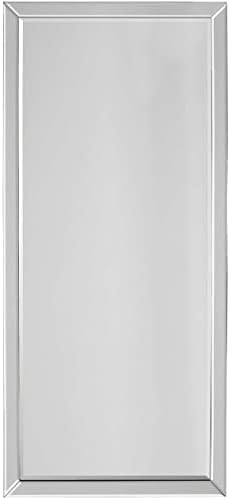 MirrorOutlet Large single edge modern frameless big wall mirror 5ft10 x 2ft6 (178cm x 76cm), Silver