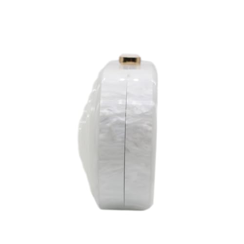 Image of Acrylic Evening Clutch Bag for Women Shell Shape Shoulder Crossbody Bag Glitter Marble Purse Handbag