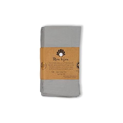 Set de 6 servilletas de Tela Suaves Color Gris Claro Cover