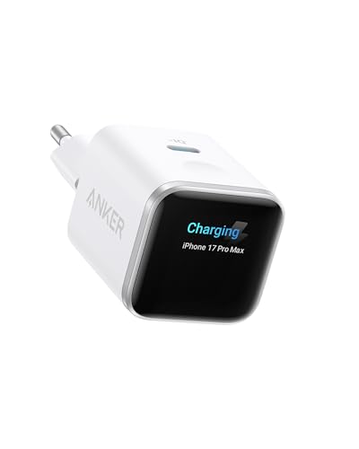Anker Smart Ladegerät Anker Nano 45W USB C Ladegerät mit Display und intelligenter Erkennung integriertem Schonmodus kompaktes GaN Schnellladegerät für iPhone 17/16/15 Serie iPad MacBook