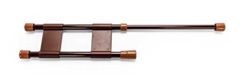 Camco 17" Double Rv Cupboard Bar, Holds Food And Drinks In Place During Travel, Prevents Messy Spills, Spring Loaded And Extends Between 10" And 17" - Brown ( 44096) #TOP2