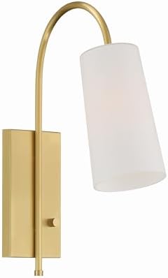 Crystorama Alexa 1 Light Glass Shaded Aged Brass Task Sconce
