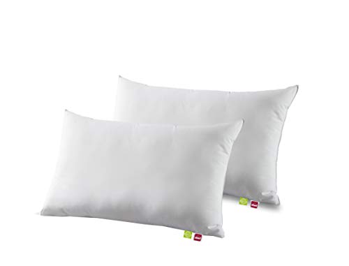 Abeil Lot de 2 Oreillers Bio Attitude Coton Blanc 45 x 70 cm, fabriqué en France