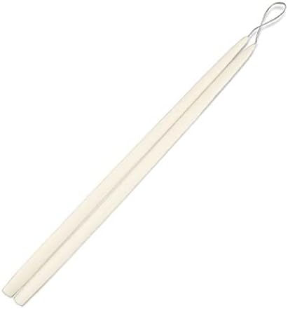 Extra Long Beeswax Blended Taper Candles - Ivory Dripless Dinner Candles Sticks - 24 Inch Tall Pair