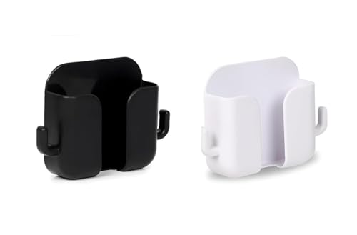 Image of EDNITA Premium Multi-Functional Wall Mobile Phone Holder | Sticky Stand for Charging & Storage | Self-Adhesive Wall Phone Holder with Hook | Bedroom, Office & Other (Multi Color With Hook - Pack Of 2)
