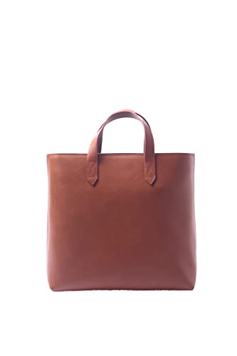 Grand sac fourre-tout en cuir marron au design intemporel et élégant