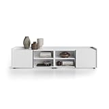 MOBILI FIVER, Buffet Bas cannelé Romina (183,6x36x44 cm), 2 Portes, Blanc Mat, 183.6 cmx3...
