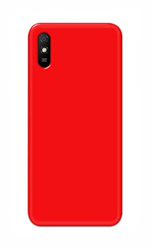 Image of Printed Hard Back Cover Case for Mi Redmi 9i | Mi Redmi 9i Sport Back Cover (Plain Red) -1803