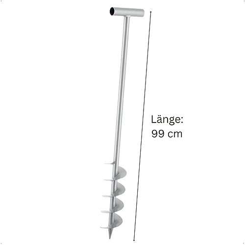 Foto von Rekord Handerdbohrer (Ø 100 mm) aus pulverbeschichtetem Stahl, Flexibler Holzgriff, 99 cm Stiellänge – Ideal für Zaunpfähle, Pflanzungen und Gartenarbeiten
