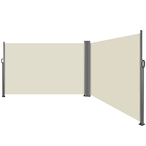 Seitenmarkise ausziehbar 600 x 160 cm,Doppelseitenmarkise Aluminium...