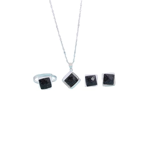 Parure en argent S925 avec bague ajustable et agate : le cadeau créatif