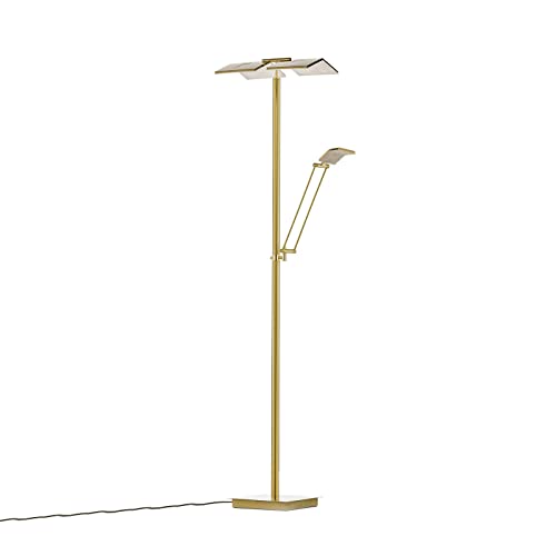 Lucande LED Stehlampe 'Hadlee' dimmbar (Modern) in Gold/Messing aus...