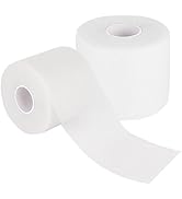 NAICHA 2 Rolls Athletic Tape 65.6 ft Per Roll Athletic Sports Foam Tape White Pre Wrap Tape for S...