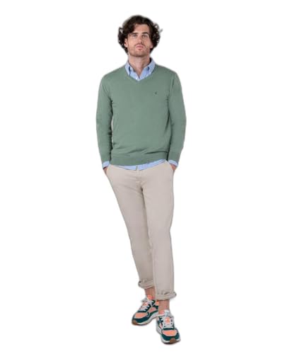 El Ganso Jersey Cuello Pico Coderas Verde