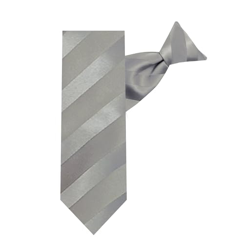 Jacob Alexander Boys' 14 inch Stripe Tonal Clip-On Neck Tie2
