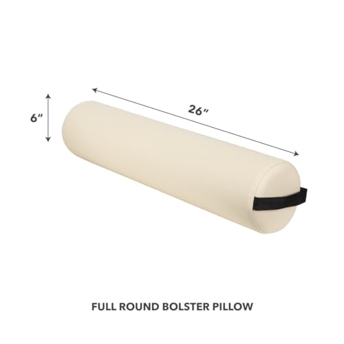 Image of ForPro Professional Collection Full Round Bolster Pillow, Creme, Oil and Stain-Resistant, for Massage and Yoga, 6 inch R x 26 inch L (Pack of 2)
