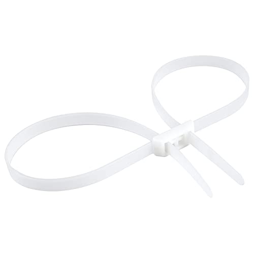 Flex Cuffs, Heavy Duty Zip Tie Handcuffs Restraint Disposable Police Nylon Double Cuffs with UV & Heat Resistant, 250 lbs Tensile Strength - Bright White(Pack of 10)