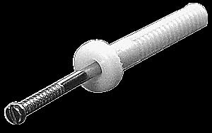 Replacement for CRL 3/16‘ Hole 1‘ Long Round Head Nylon Drive Anchors - Pack of 100