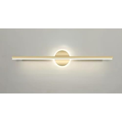 Wyazzivミラーランプモダンでシンプルなホテルバスルームミラーキャビネットランプクリエイティブ個性ライト ブラケット灯壁灯鏡灯洗面灯トイレ洗面室浴室化粧台室内照明LED浴室鏡?笥上磁気浮上現代簡明浴衛鏡 (さんしょくへんこう,ディスク-ゴールド-40