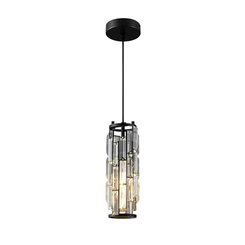 Lustre en cristal moderne noir suspension réglable haut de gamme