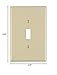 Leviton 1-Gang Toggle Device Switch Wallplate, Oversized, Thermoset, Device Mount, 86101, Ivory