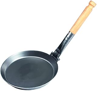 Stabilotherm JÄGARSTEKPANNA Original Carbon Steel Frying Pan with Foldable Birch Handle, for Outdoor Indoor Cooking, Camping, Travel-Friendly