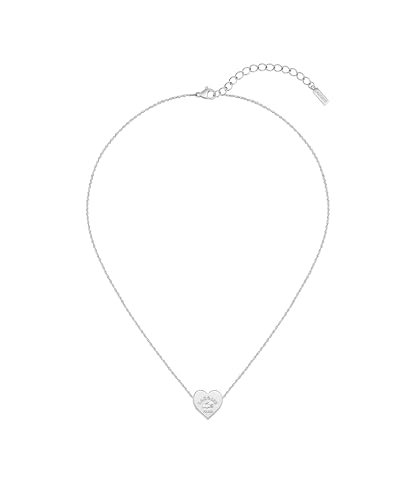 Collier Lacoste en acier inoxydable Love My Croc, pendentif cœur élégant