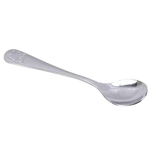 Sevenfly Kinderbesteck Edelstahl Bärenbesteck Kinder Sichere Gabeln Sicheres Tafelmesser Esslöffel Kinder Kleinkind Utensilien,Mittlerer Löffel Cover