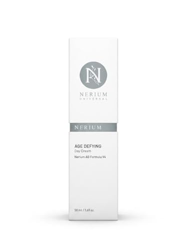 Nerium Day Face Cream | Clean Beauty Hydrating Peptide & Jojoba Oil Face Moisturizer with Elastin Rice Bran & Olive Oil | Firming Brightening & Nourishing Daily Skincare | 50 ml
