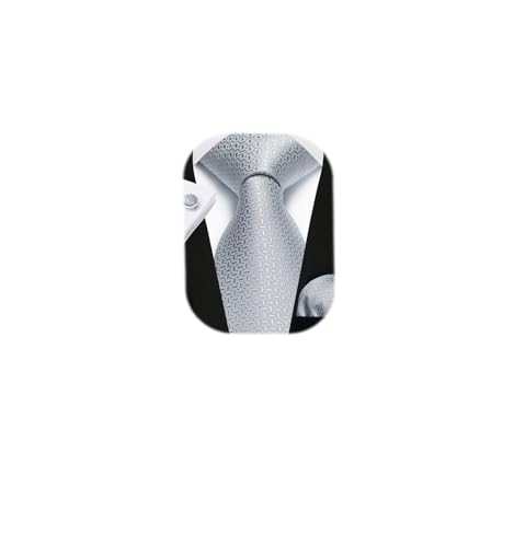 Image of Enlision Mens Ties Stripe Tie and Pocket Square Set Classic Formal Woven Neckties Handkerchief Cufflinks Wedding