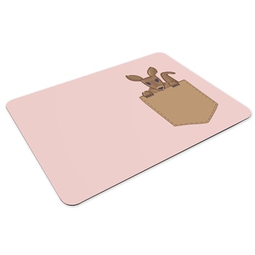 Sets de table rose en caoutchouc grand format lavable à dessin kangourou d'Australie