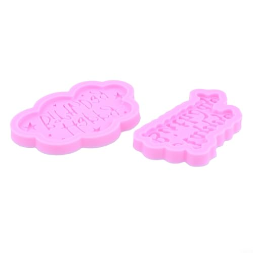 Happy Birthday 3D-Silikonformen für Kuchen und Schokoladen-Leckereien, 2-teiliges Set