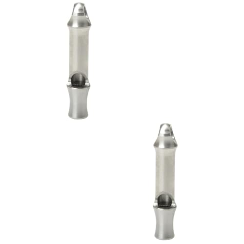 Sosoport 2pcs Small Survival Whistle for Hiking Emergency Outdoor Loud Titanium Whistle Keychain