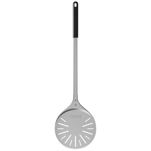 Image of ooni Pizza Turning Peel - 9 Inch Aluminum Perforated Pizza Peel, Lightweight Metal Pizza Turner with Long Handle, Pizza Tools, Pizza Oven Accessories