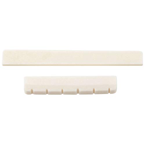 Pièces de guitare blanches - Ensemble chevalet et sillet en os pour guitare classique à 6 cordes