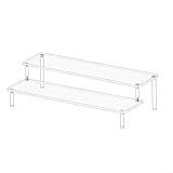 Espositore a 2 ripiani per organizzare bottiglie di profumo, cosmetici, orologi, bracciali, piante in vaso, grande capacità, per casa, ufficio, vendita al dettaglio (2 livelli)