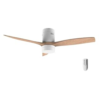 Cecotec Ventilateur de Plafond avec Lumière LED Energysilence Aero 5600 Classic. 40W, Moteur DC, Diamètre 132 cm, Lampe LED 18W, Minuteur, 6 Vitesses, Télécommande, Fonction Été/Hiver