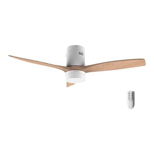 Cecotec Ventilador de Techo con Luz LED Energysilence Aero 5600 Classic. 40W, Motor DC, Diámetro 132 cm, Lámpara Led 18W, Temporizador, 6 Velocidades, Mando A Distancia, Función Verano/Invierno