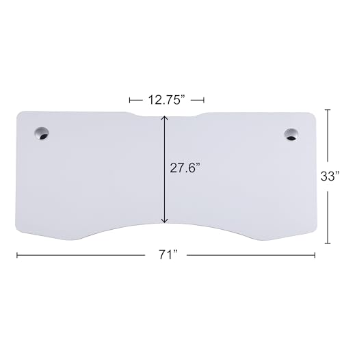 Image of ApexDesk Elite Pro Series 71 inch x 33 inch Electric Height Adjustable Stand up Desk, Sit Stand Home Office Desk, Computer Desk - Curved Moon White