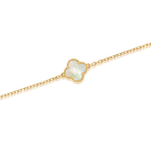 Image of Lucky Charm Clover Bracelet for Women | 925 Sterling Silver with 18K Gold Plating | Adjustable & Anti-Tarnish | Stylish Designer-Inspired Jewelry