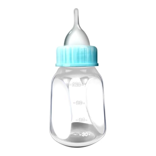 Generisch Botella para gatitos, 120 ml, dispensador de leche para cachorros, chupete de silicona, escala clara, botellas extraíbles para cachorros para amamantar, gatitos recién nacidos, animales