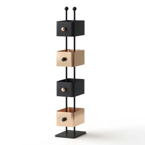 Cute Unique Bookshelf, Iron 4 Tier Bookshelf for Small Space, Book Shelf & Bookshelves for Bedroom, Tall Narrow Bookcase for Classroom, Simple Colored (Colorful-2)