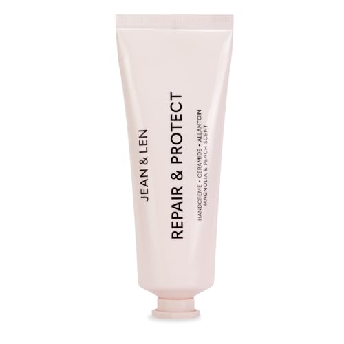 Jean & Len Crème pour les mains Repair & Protect, pour mains très sèches et gercées, hydrate la peau, pénètre vite, soin des mains végane, sans parabènes & silicones, 75 ml