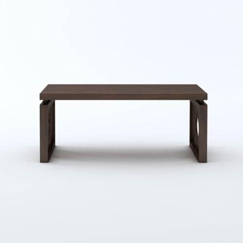 Image of MAMTA DECORATION Solid Sheesham Wood Coffee Table for Living Room | Wooden Center Table for Home, Hall, Office & Lounge | Modern Tea Table with Decorative Side Panels | Walnut Finish