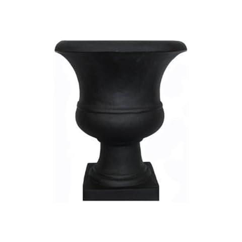 Tusco Products UR01BK Urn Small Garden Planter, 17-inch, Black Cover
